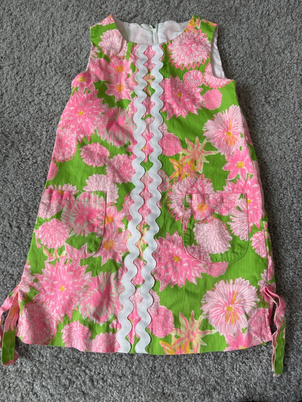 Lilly Pulitzer Pink & Green Floral Sleeveless Shift Dress